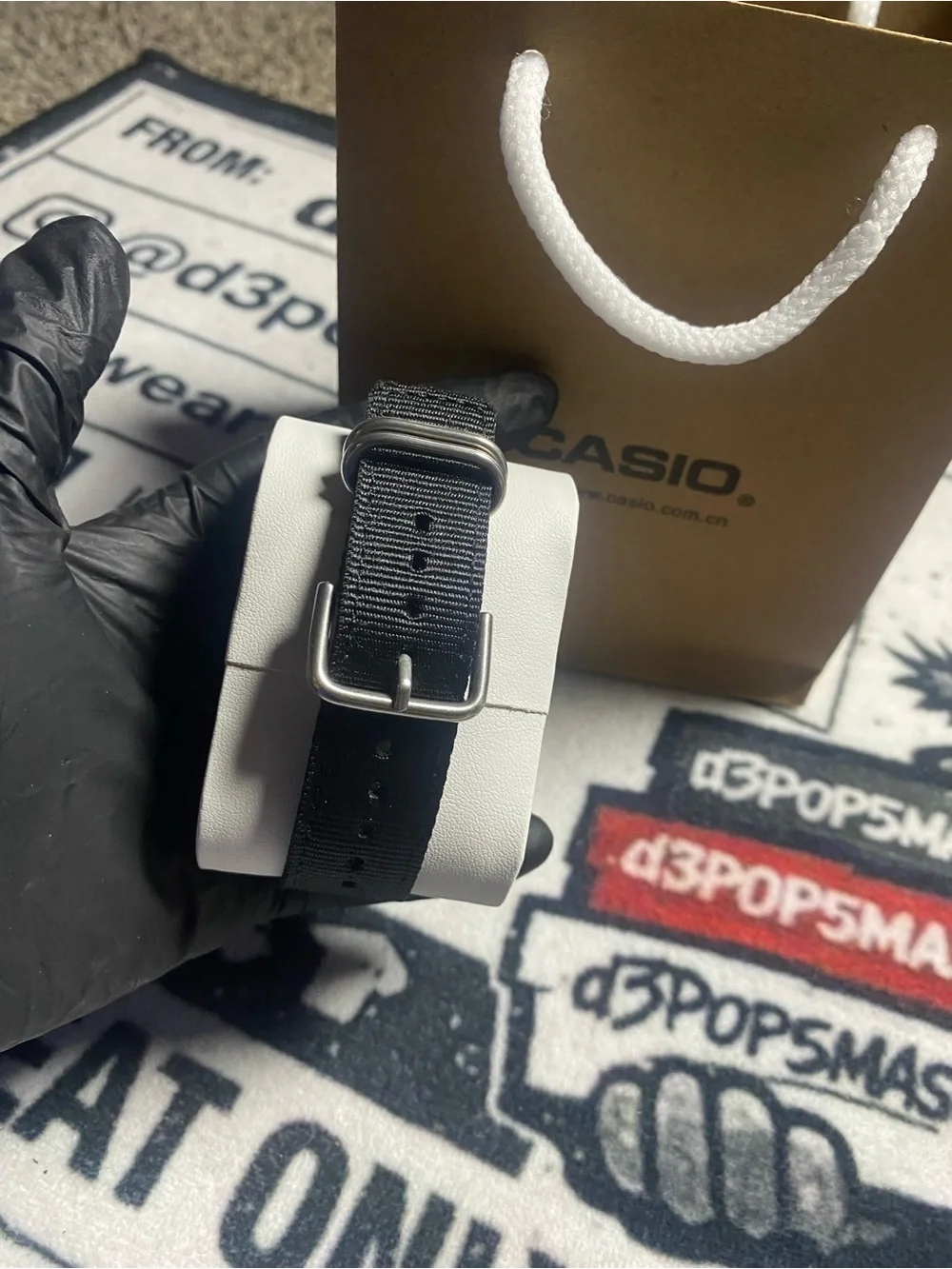 Casio Silver & Black G-Shock Metal Bezel Watch